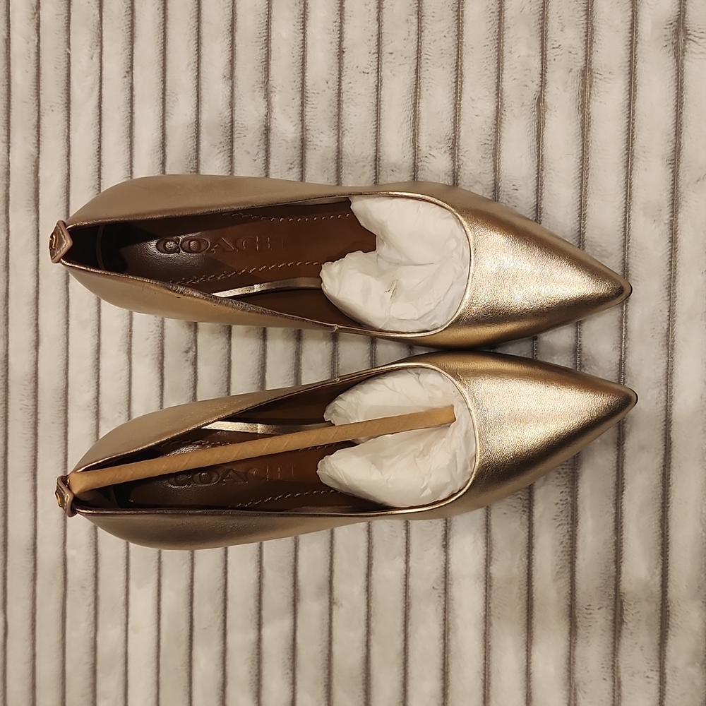 Coach gold heels